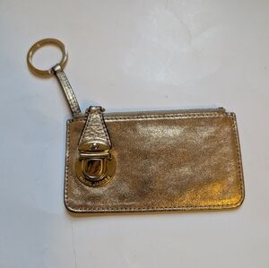 Marc Jacobs Gold Leather Keychain Cardholder In GUC